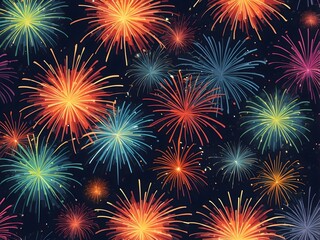 Naklejka premium Abstract firework background with free space for text