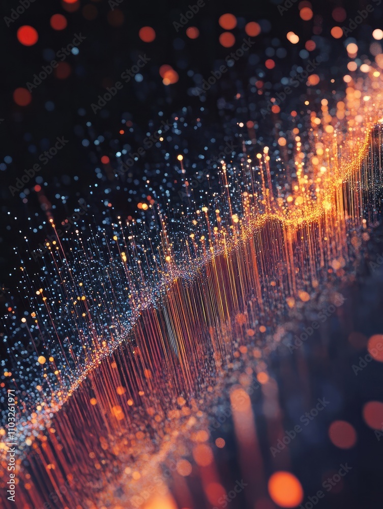 Poster abstract data transmission visualization. big data code representation. futuristic network or busine