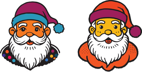 Fototapeta premium Set of cute funny characters with gift and Christmas&nbsp;vector illustration 