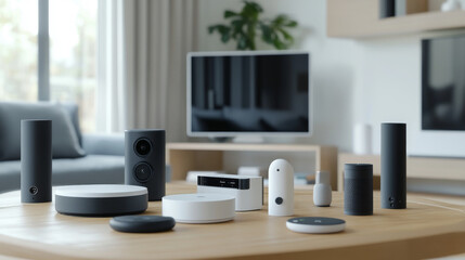 Development smart home and IOT system. Setup and configuration work scenarios internet of things in domestic house. Engineering and programming of app IOT. devices controlled smartphone in network.