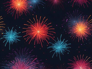Fototapeta premium Abstract firework background with free space for text