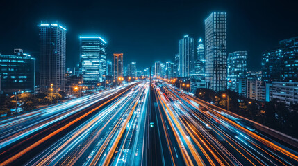 Fototapeta premium Smart city concept. AI controls Futuristic Smart city. Isometric Futuristic buildings inside chip with Ai or Artificial intelligence which effectively manages urban infrastructure. AI of Smart City.