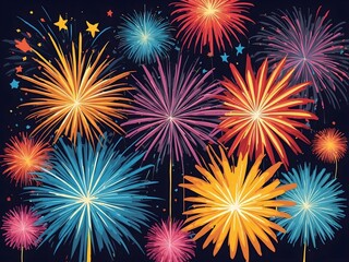 Naklejka premium Abstract firework background with free space for text