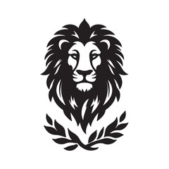 Obraz premium lion mascot logo of a silhouette on white background