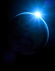 a small light in space on the earth 