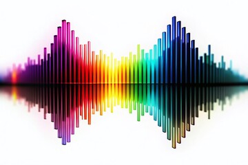Abstract Black Soundwave Equalizer on White Background, Visualizing Music Waves and Radio Signal Frequencies in a Digital Audio Sound Symbol Design for Creative Projects
