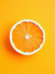 Minimalist pop-art interpretation of a slice of orange with vibrant colors