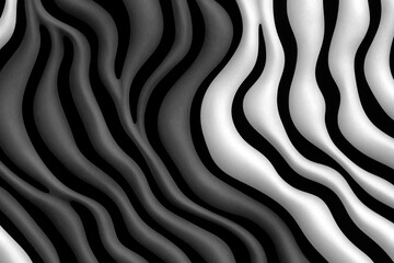 Obraz premium Dynamic black and white waves abstract art digital design modern aesthetics abstract conceptualization for visual impact