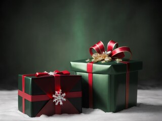 Christmas theme background, gift box and Christmas tree.