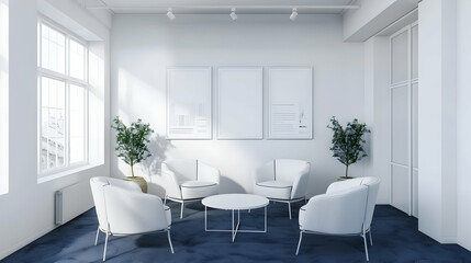 Modern style interior design 3d illustration