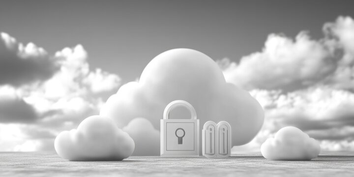 Cloud with lock and key