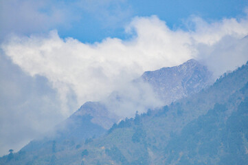 clouds over the mountains