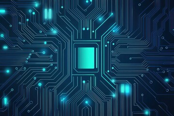Obraz premium Innovative circuit design technology lab digital art futuristic environment close-up view tech concept