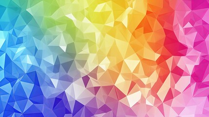 Obraz premium Vibrant abstract polygonal rainbow background with gradient colors – geometric vector frame design for creative projects