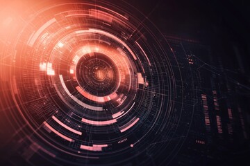 Fototapeta premium Futuristic digital interface virtual space graphic design technology environment abstract viewpoint innovation concept