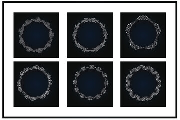 White, Golden, and Black Luxury Mandala Design on Black Background
