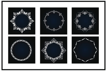 White, Golden, and Black Luxury Mandala Design on Black Background
