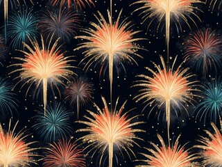 Naklejka premium fireworks background