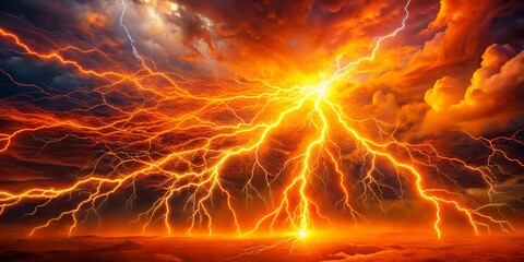 Abstract Lightning in Orange: A Stunning Exploration of Energetic Patterns and Textures Captured in Documentary Photography for Contemporary Art Enthusiasts