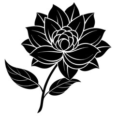 black and white flower vector