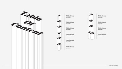 Table Of Content Geometric Style with Numbers figures set. Futuristic Typo and Isometric Number and Sign Font 3d Bold isolated.
