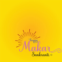 Happy Makar Sankranti Festival Background Design Template, Flyer, poster, banner, greeting card, invitation , social media post. Vector illustration . EPS 10