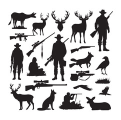 Hunting Man vector Silhouette illustration
