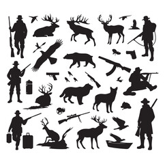 Hunting Man vector Silhouette illustration