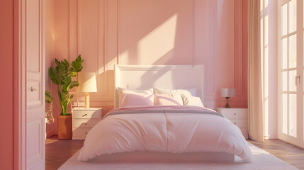Modern style interior design 3d illustration