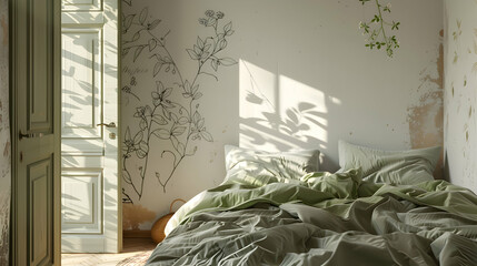Modern style interior design 3d illustration