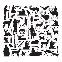 Hunting Man vector Silhouette illustration