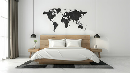 Modern style interior design 3d illustration