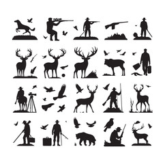 Hunting Man vector Silhouette illustration