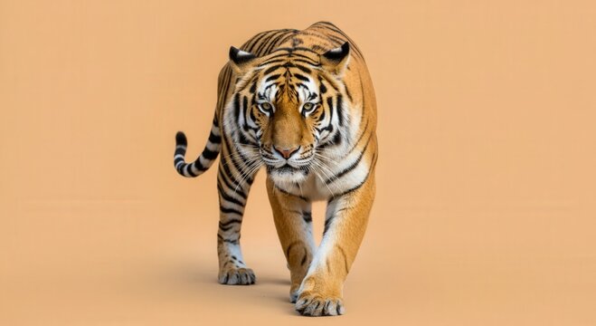 Majestic tiger on earthy background for wildlife conservation and design