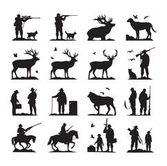 Hunting Man vector Silhouette illustration
