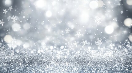 Fototapeta premium Silver Sparkle Winter Background