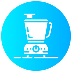 food processor round glyph vector icon