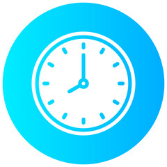 clock round glyph vector icon