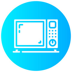 microwave round glyph vector icon