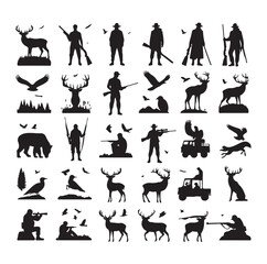 Hunting Man vector Silhouette illustration