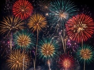Fototapeta premium beautiful fireworks background. elegant background