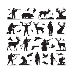 Hunting Man vector Silhouette illustration