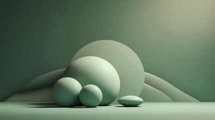 Fototapeta premium Green Abstract Geometric Graphic Design and Photography Assets