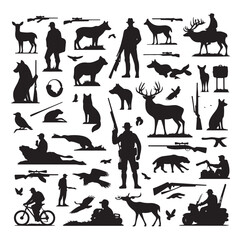 Hunting Man vector Silhouette illustration