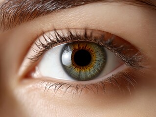 Fototapeta premium A close-up photographic depiction of a vibrant, multi-colored human eye, perfect for use in medical, beauty, or artistic projects focusing on vision, emotion, or detail in human features,