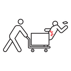 Beware platform truck cart moving area icon sign
