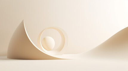 zen, white background, centered subject, white space, abstract, detailed, 8k, white and beige shades, gradient, elegant, beautiful composition, minimal, minimalism, simple