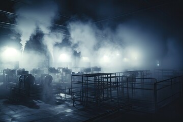 Smoky Factory Pipes, Smog, Environmentally Harmful Factory, Chemical Plant, Factory Production, Leading