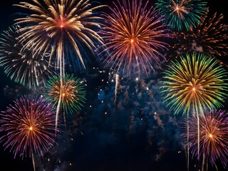Obraz premium beautiful fireworks background. elegant background