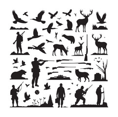 Hunting Man vector Silhouette illustration